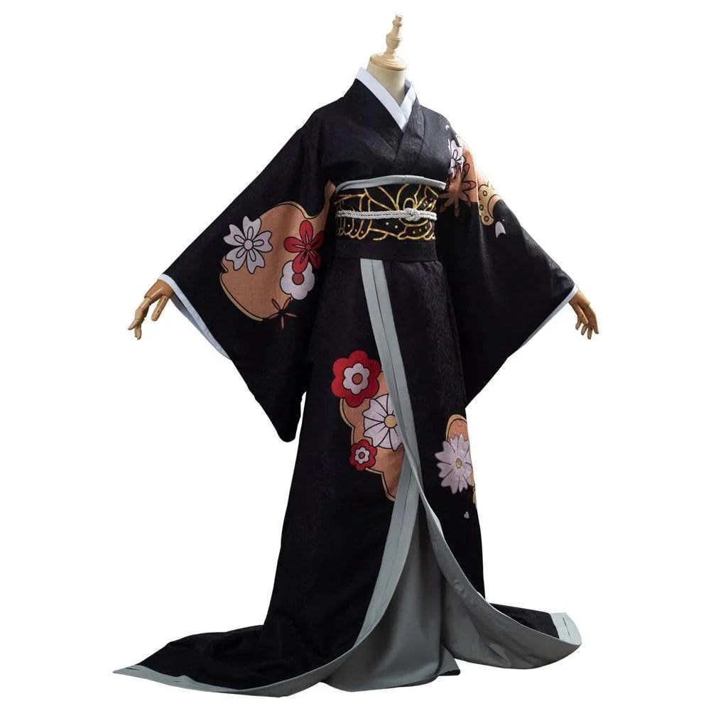 Kibutsuji Muzan Kimono Dress Kimetsu No Yaiba Female Form Outfit Cosplay Costume