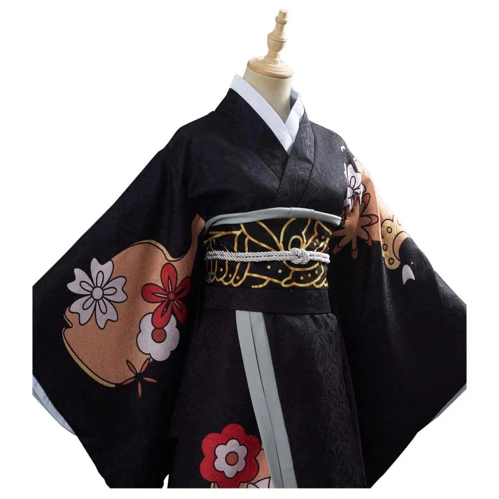 Kibutsuji Muzan Kimono Dress Kimetsu No Yaiba Female Form Outfit Cosplay Costume