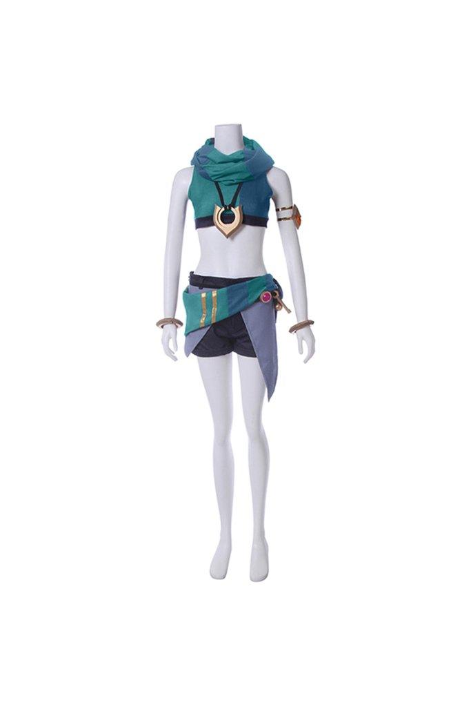 LOL Akali True Damage Qiyana Halloween Cosplay Costume Adult Uniform