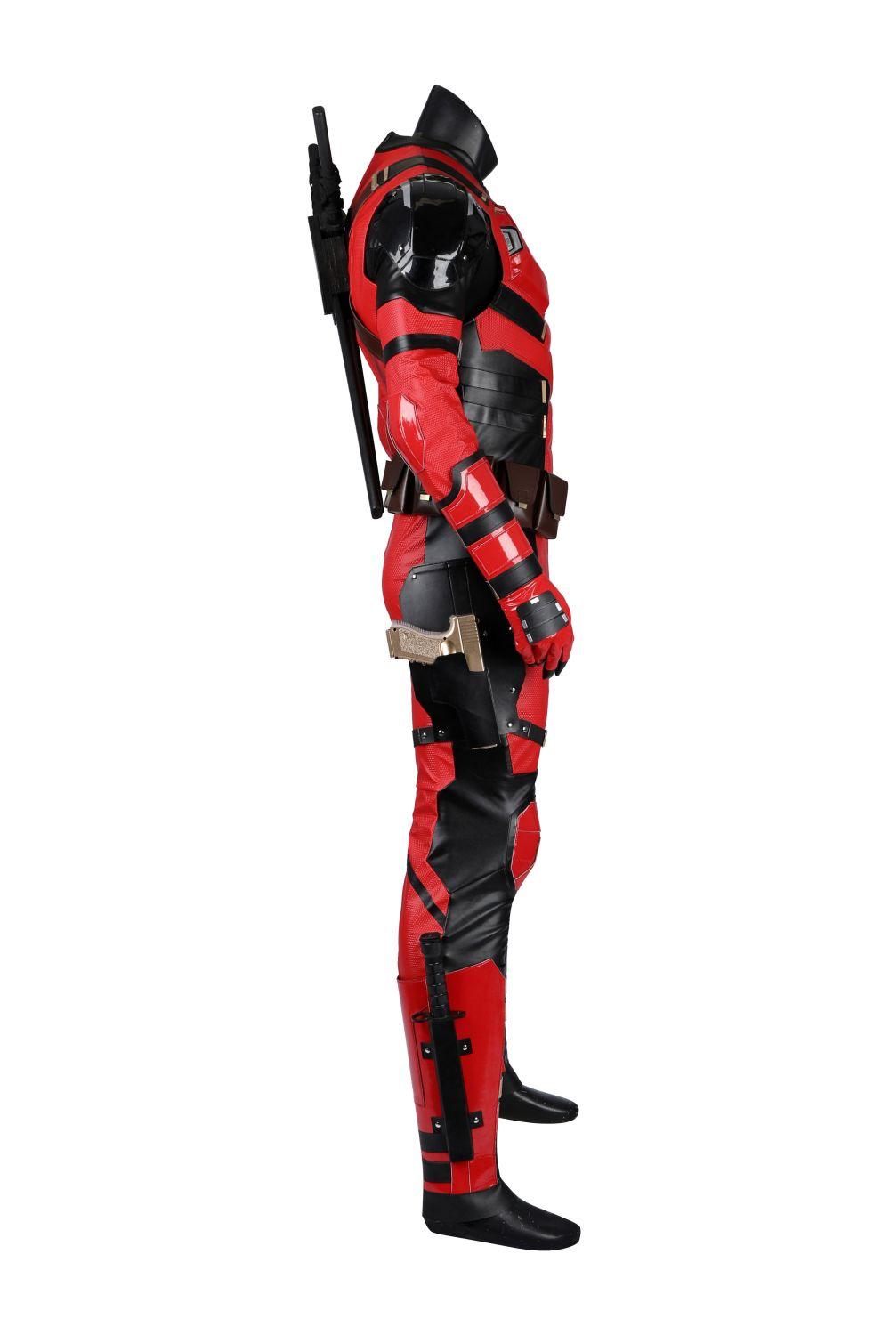 Deadpool 3 Parallel Universe Samurai Vibrant Red Wade Wilson Outfit Cosplay Costume