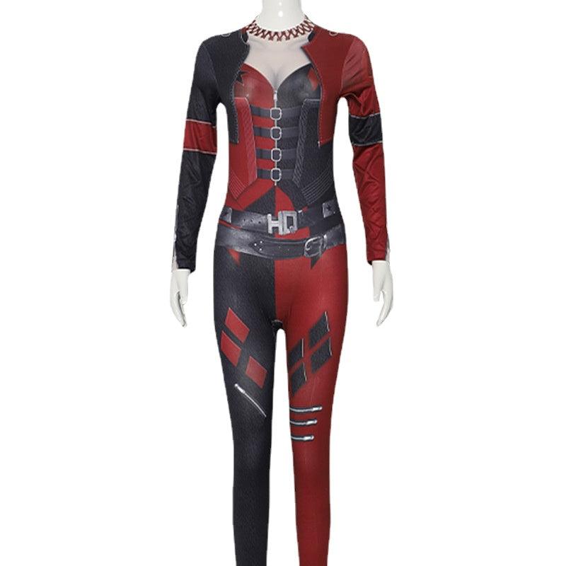 The Suicide Squad Harley Quinn Jumpsuit Cosplay Womens Halloween Party Costumes