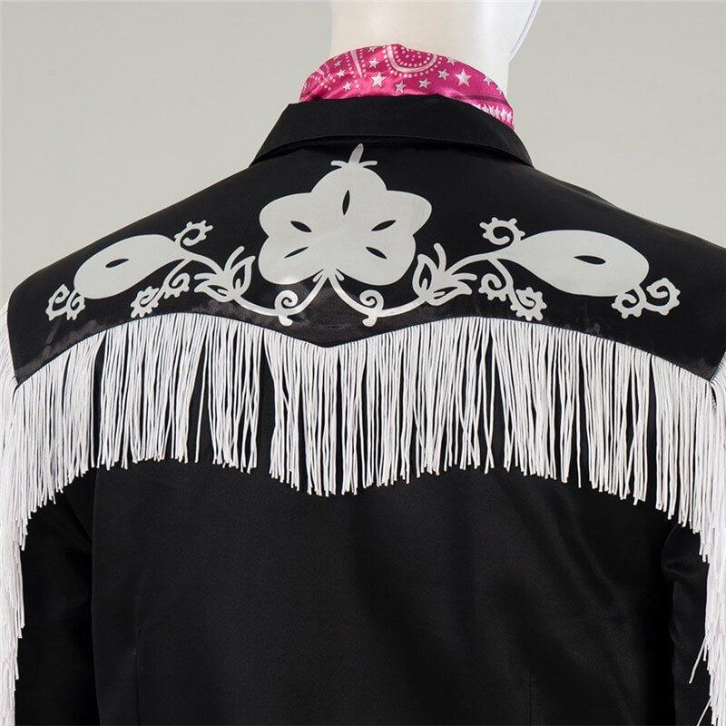 2023 Movie Doll Ken Cowboy Outfit Black Fringe Cosplay Costume