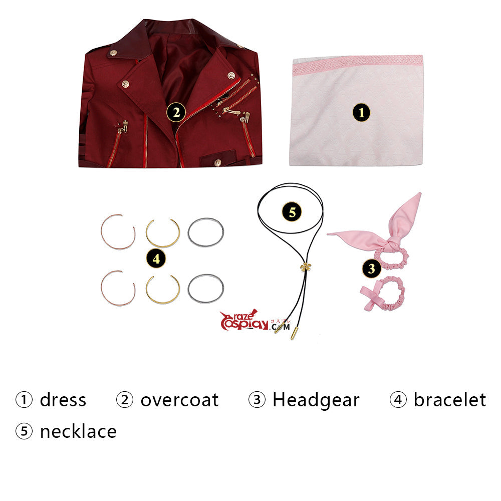 Aerith Gainsborough Red Dress Cosplay Costume