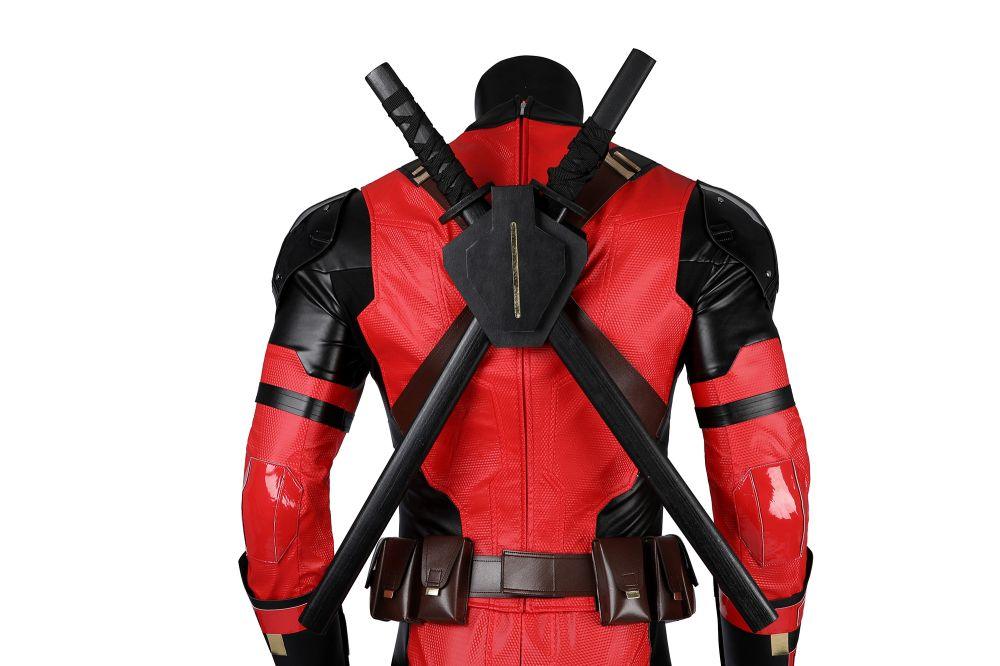 Deadpool 3 Parallel Universe Samurai Vibrant Red Wade Wilson Outfit Cosplay Costume