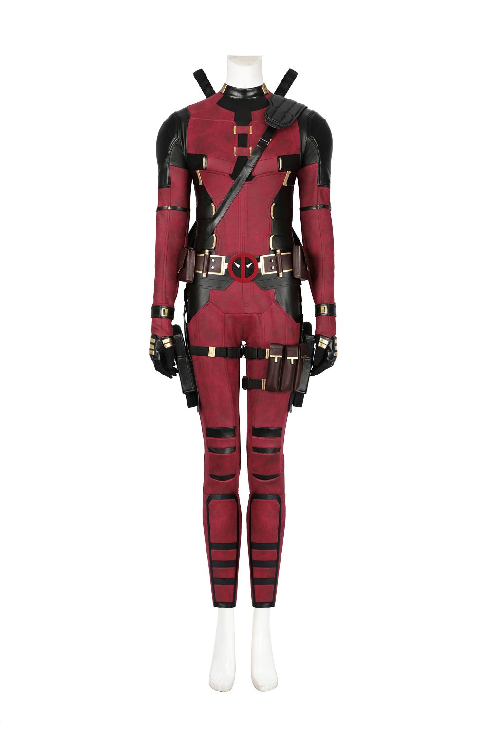 Female Deadpool 3 Wade Wilson Suede Outfit Cosplay Costume Without Weapons