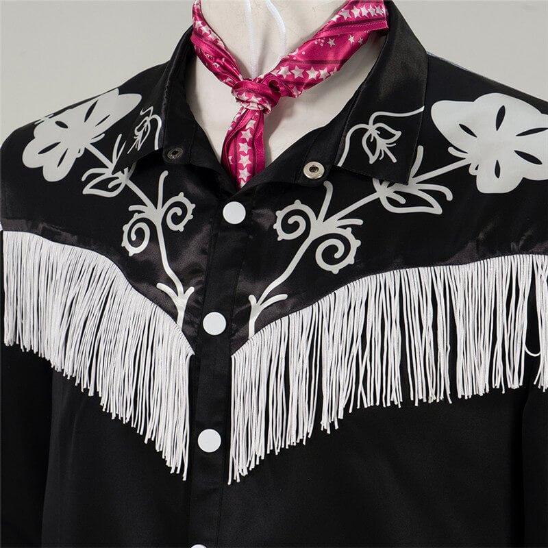 2023 Movie Doll Ken Cowboy Outfit Black Fringe Cosplay Costume