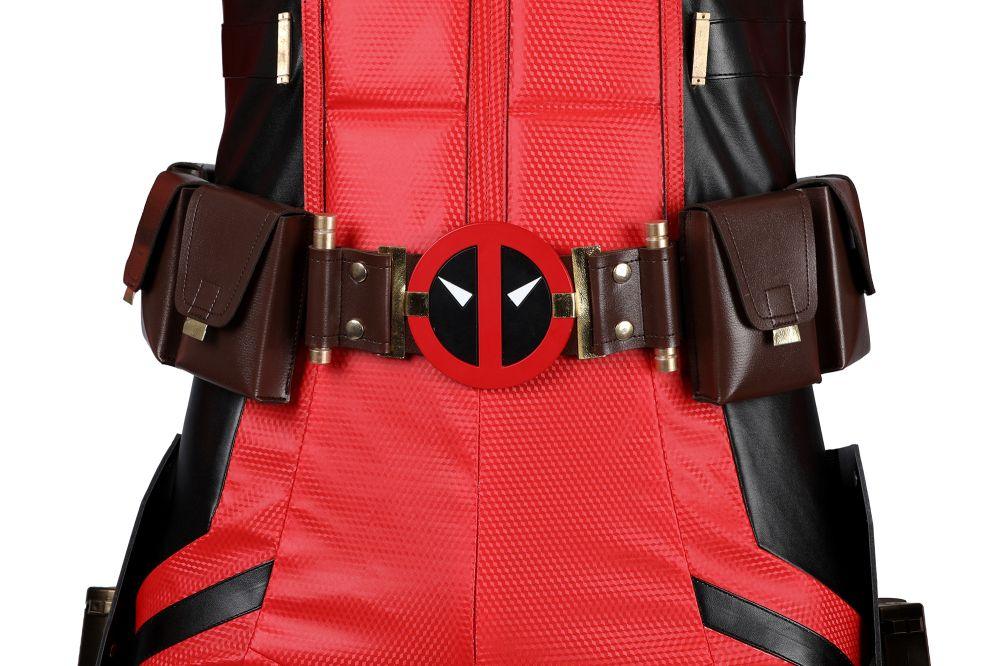 Deadpool 3 Parallel Universe Samurai Vibrant Red Wade Wilson Outfit Cosplay Costume