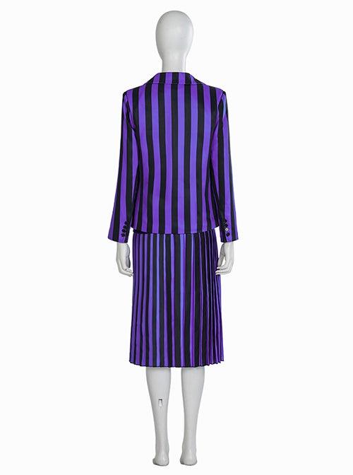 The Addams Family Purple School Uniform Cosplay Costume Halloween Set