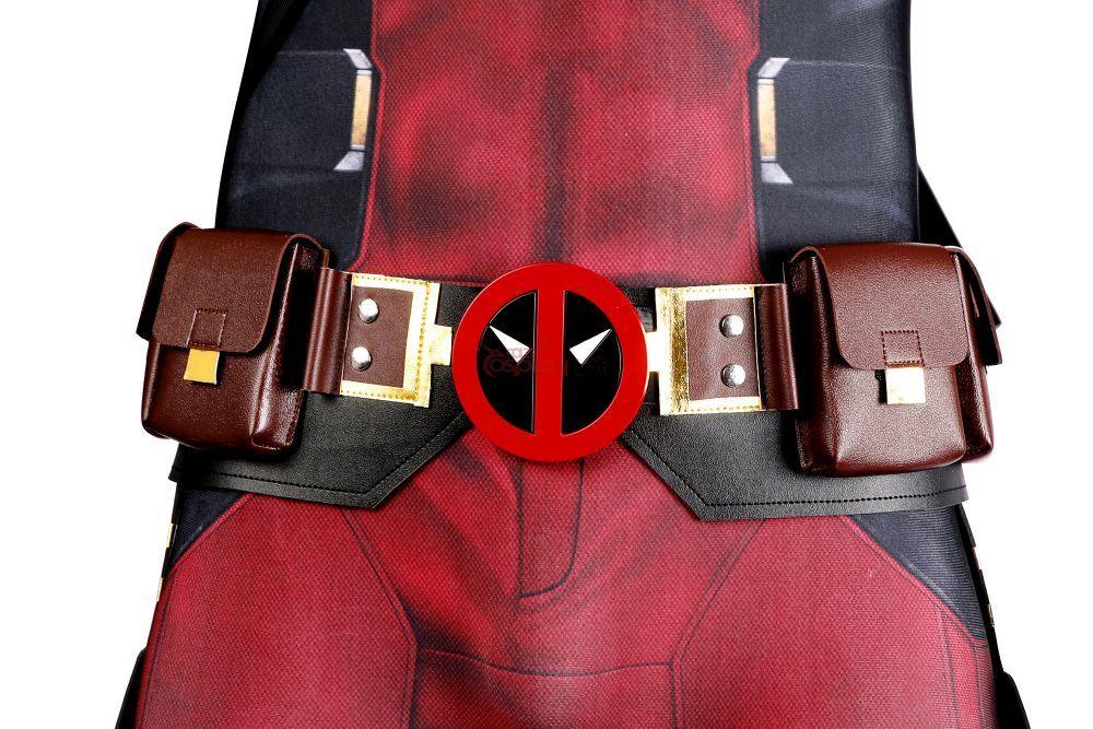 Deadpool 3 Wade Wilson Lycra Jumpsuit Outfit Halloween Cosplay Costume Bodysuit with Accessories Latex Sole