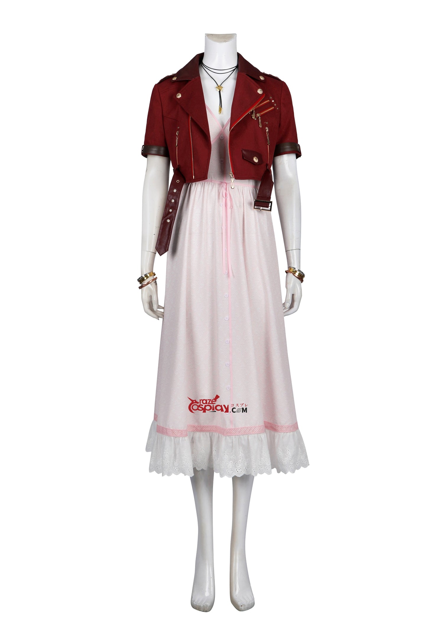 Aerith Gainsborough Red Dress Cosplay Costume