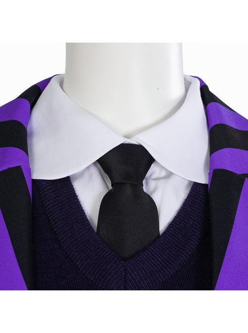 The Addams Family Purple School Uniform Cosplay Costume Halloween Set