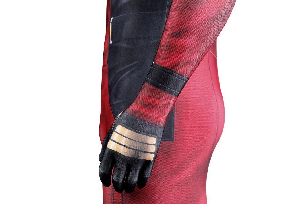 Deadpool 3 Wade Wilson Lycra Jumpsuit Outfit Halloween Cosplay Costume Bodysuit with Accessories Latex Sole