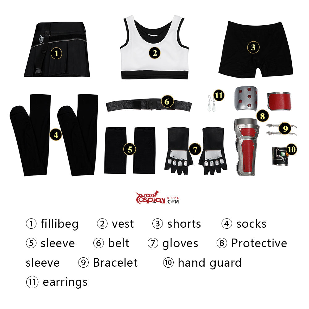 Tifa Lockhart Outfit Cosplay Costume