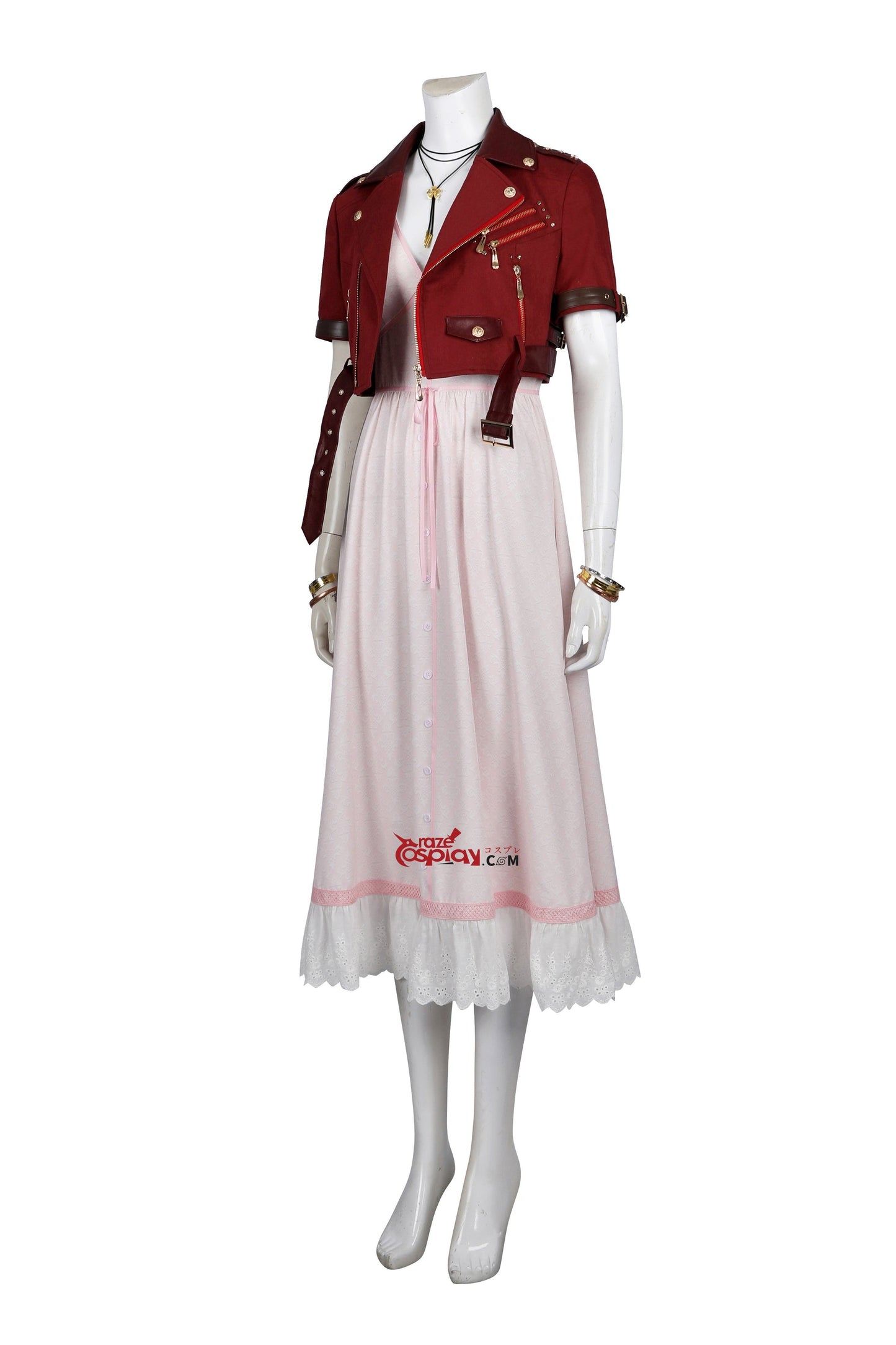 Aerith Gainsborough Red Dress Cosplay Costume