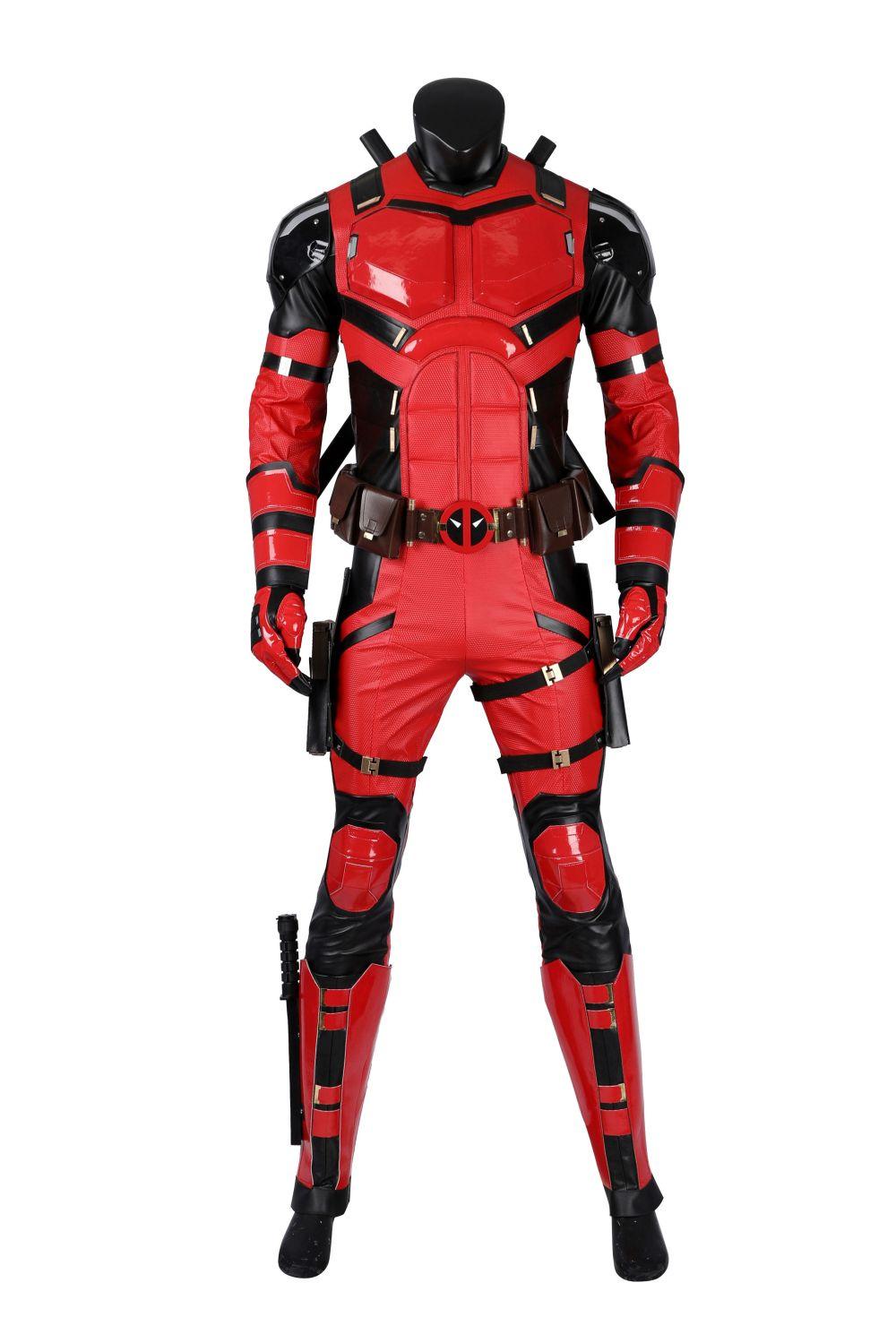 Deadpool 3 Parallel Universe Samurai Vibrant Red Wade Wilson Outfit Cosplay Costume