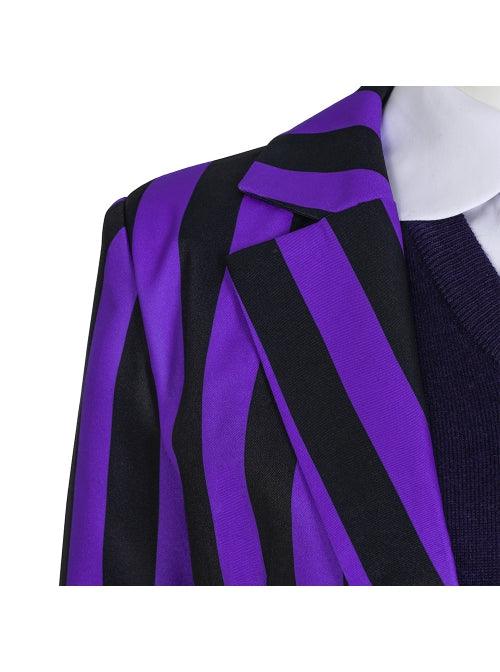 The Addams Family Purple School Uniform Cosplay Costume Halloween Set