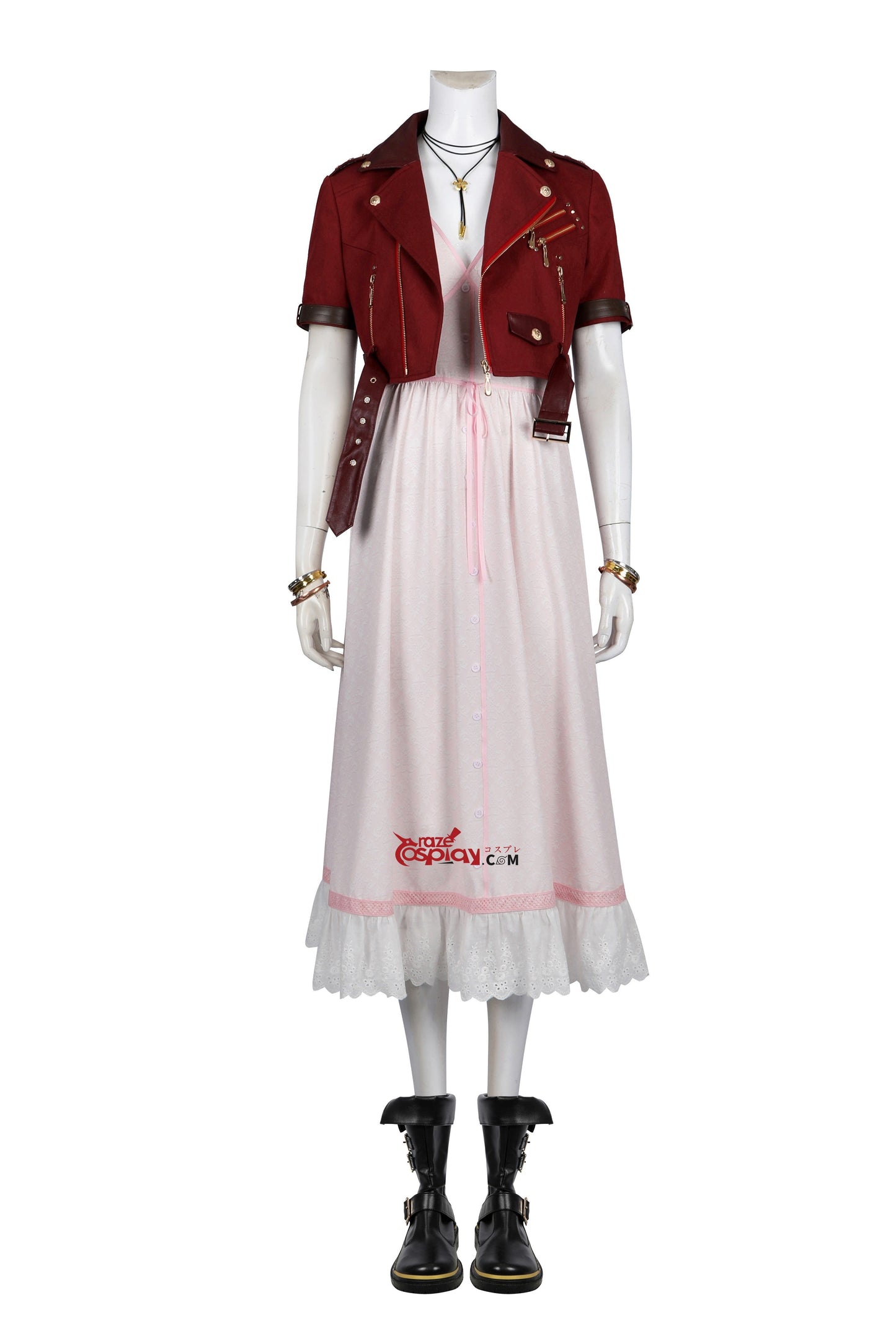 Aerith Gainsborough Red Dress Cosplay Costume