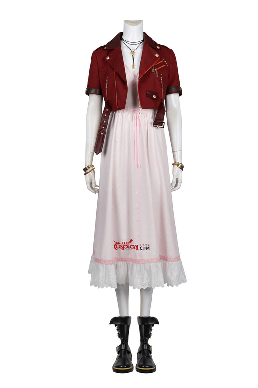 Aerith Gainsborough Red Dress Cosplay Costume