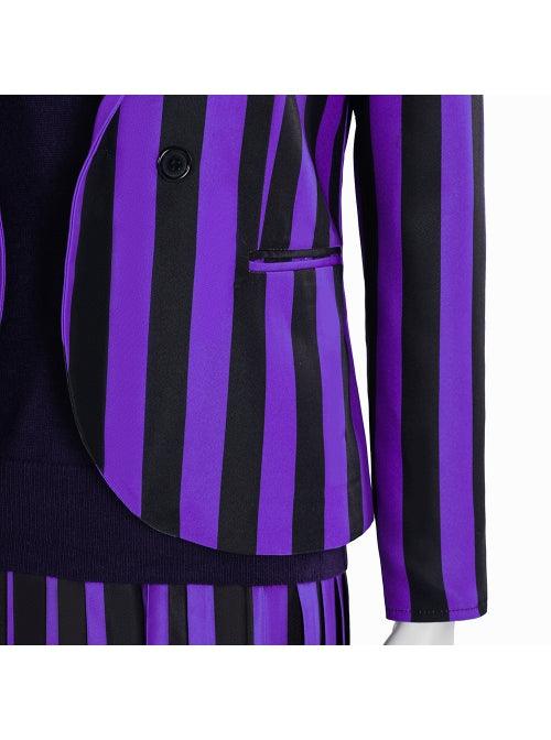 The Addams Family Purple School Uniform Cosplay Costume Halloween Set