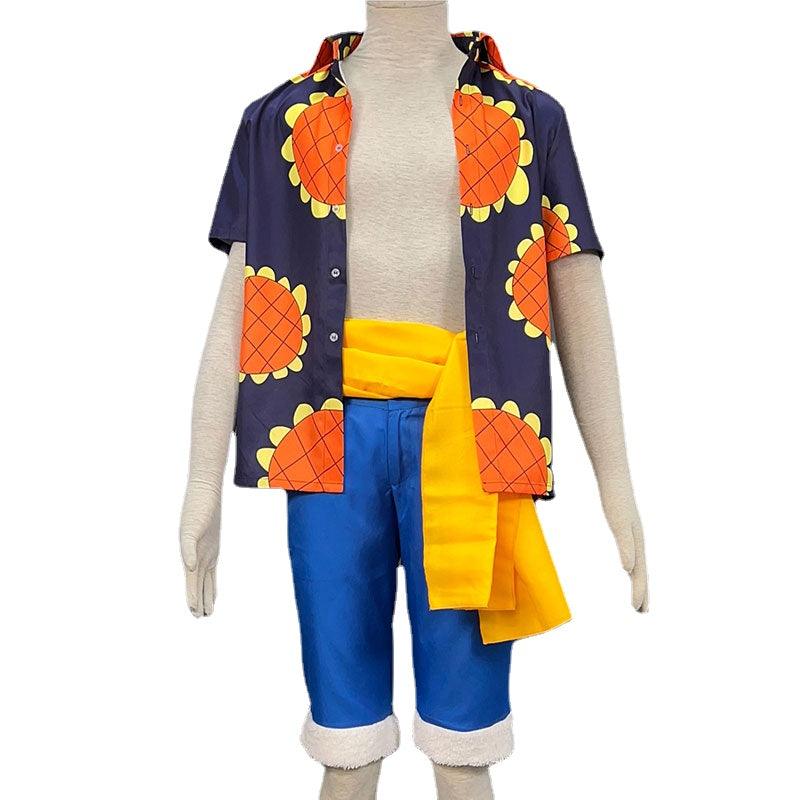 Dressrosa Luffy Outfit Monkey D Luffy Sunflower Shirt Cosplay Costume