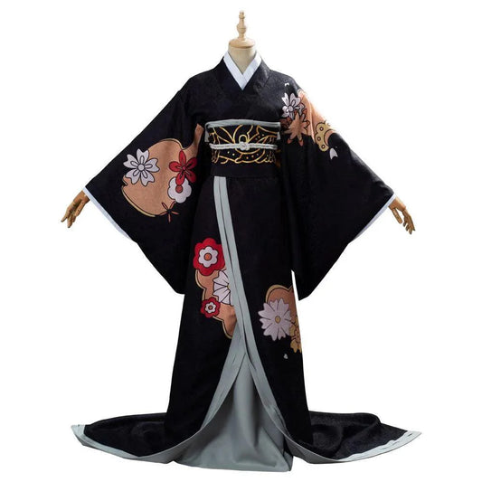 Kibutsuji Muzan Kimono Dress Kimetsu No Yaiba Female Form Outfit Cosplay Costume