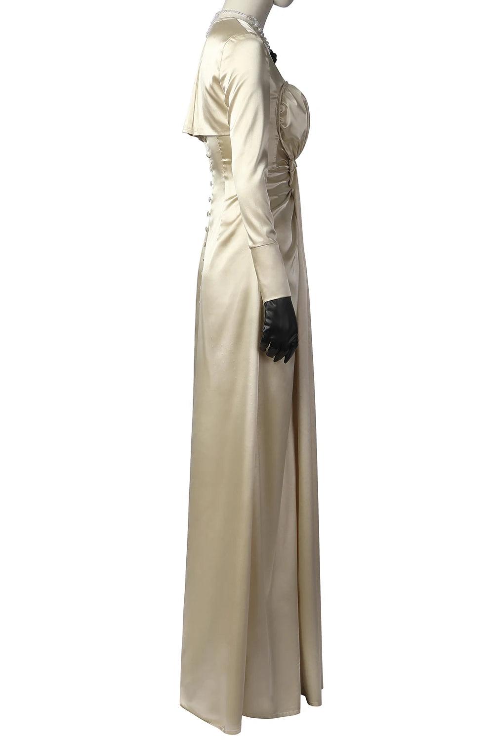 Resident Evil 8 Lady Dimitrescu White Dress Cosplay Costume