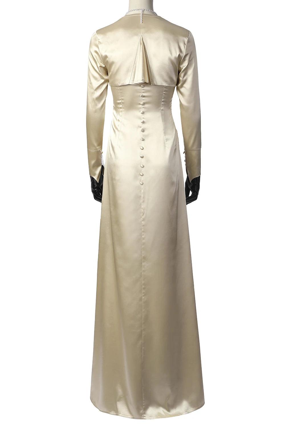 Resident Evil 8 Lady Dimitrescu White Dress Cosplay Costume