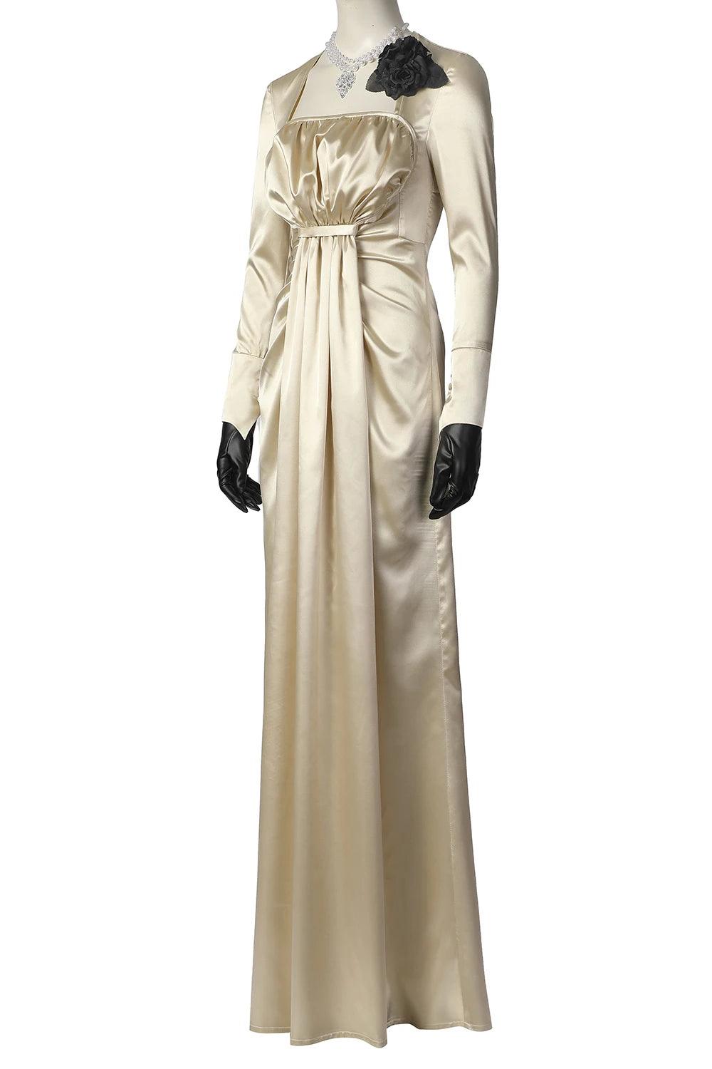 Resident Evil 8 Lady Dimitrescu White Dress Cosplay Costume