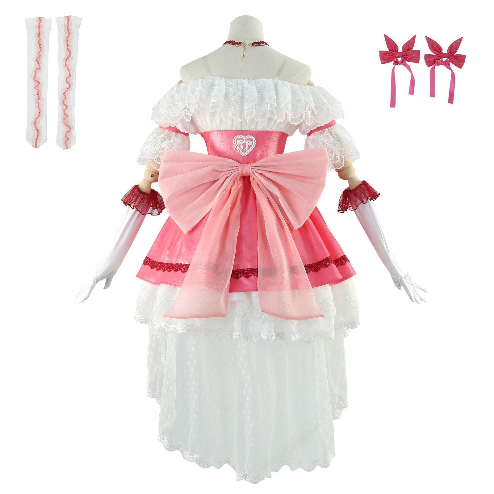 Puella Magi Madoka Magica Kaname Madoka Pink Dress Cosplay Costume