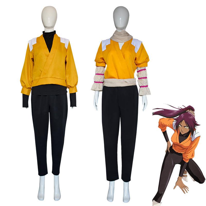 Bleach Yoruichi Yellow Outfits Cosplay Costume