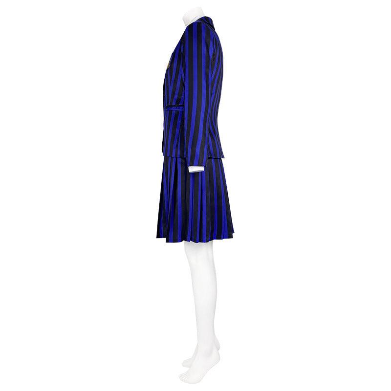 The Addams Family Blue School Uniform Halloween Cosplay Costume Set