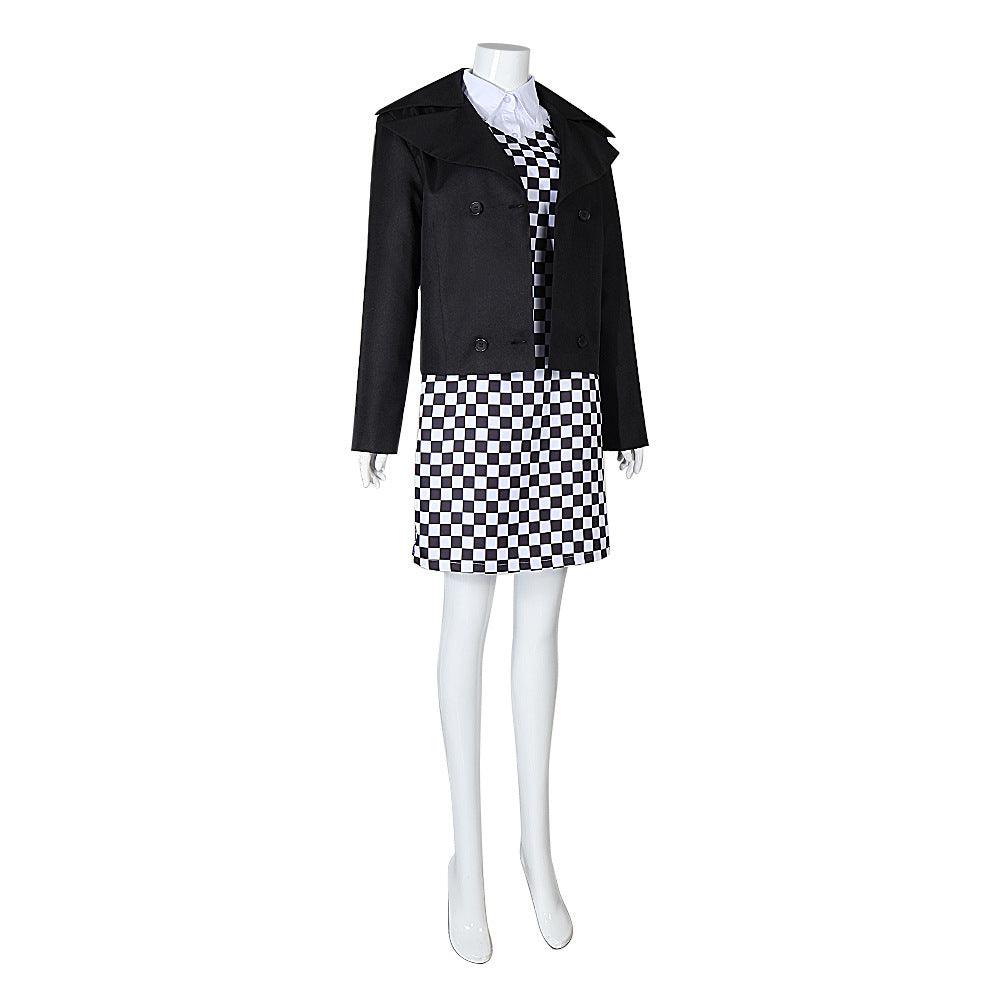 Wednesday Addams Plaid Suit Cosplay Costume Halloween Carnival Dress