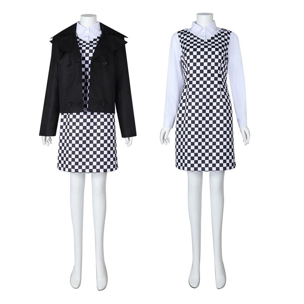 Wednesday Addams Plaid Suit Cosplay Costume Halloween Carnival Dress