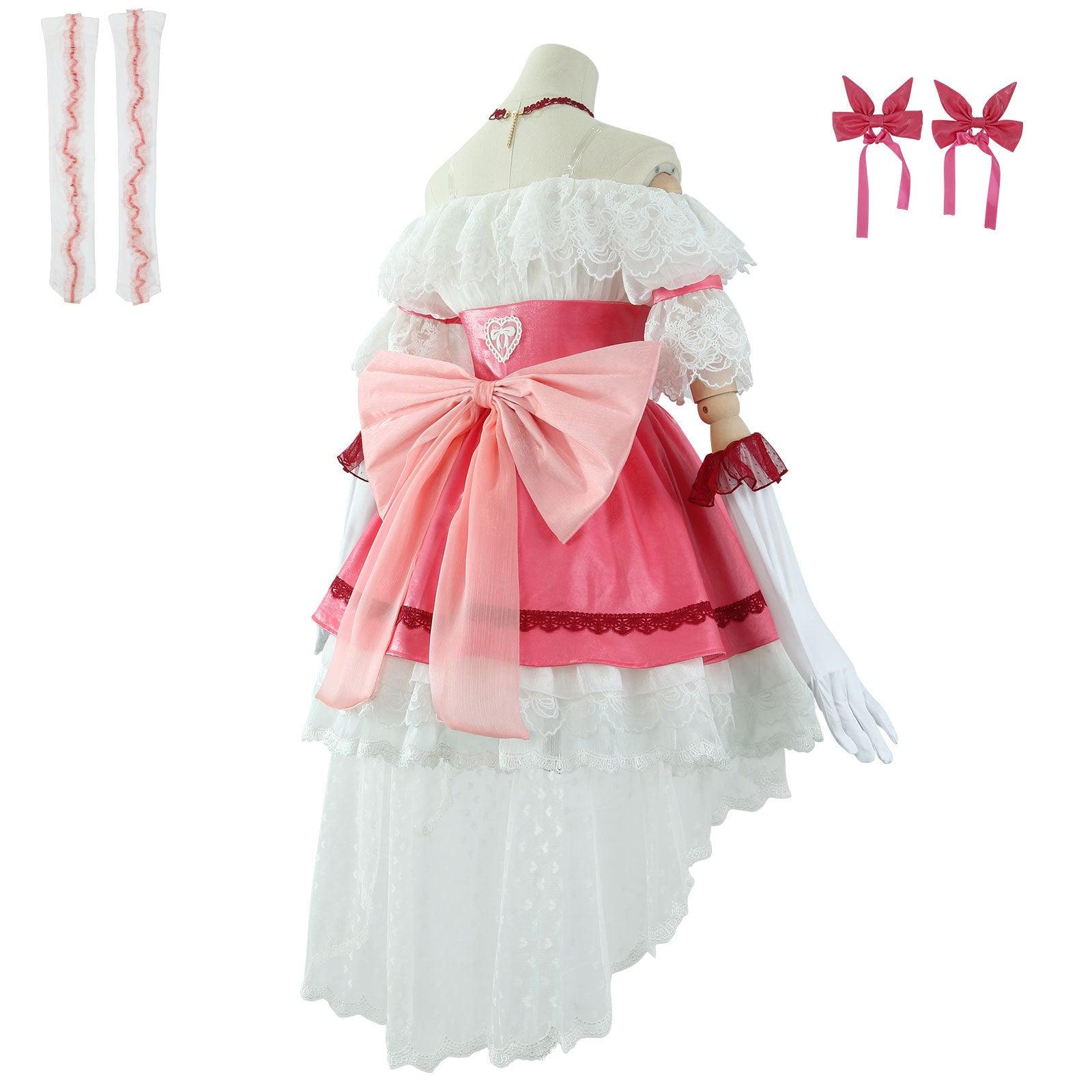 Puella Magi Madoka Magica Kaname Madoka Pink Dress Cosplay Costume