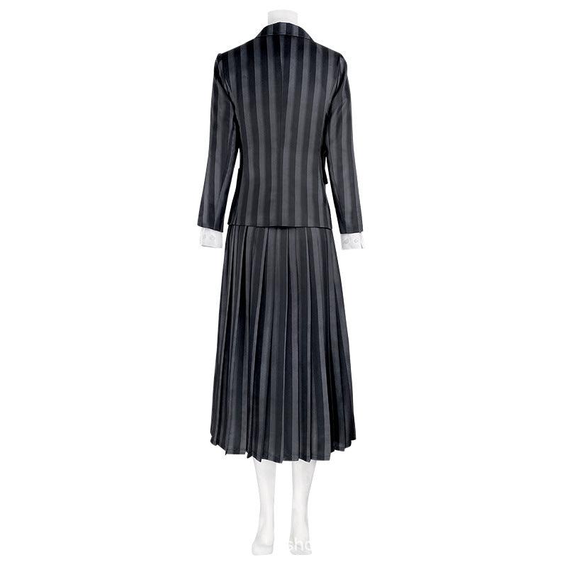 The Addams Family Black School Uniform Halloween Cosplay Costume Set