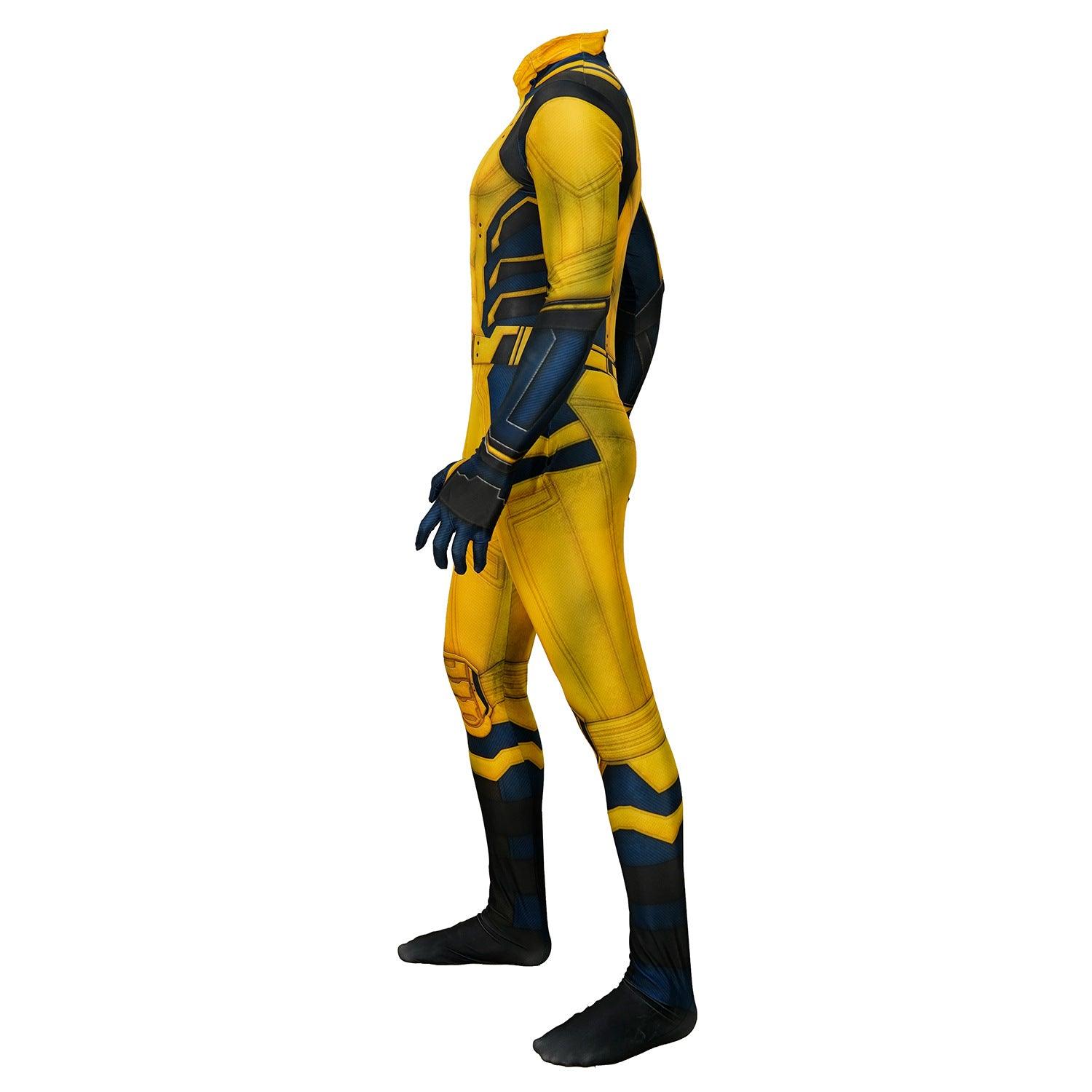 Movie Deadpool 3 Wolverine Jumpsuit Yellow Printed Cosplay Costume