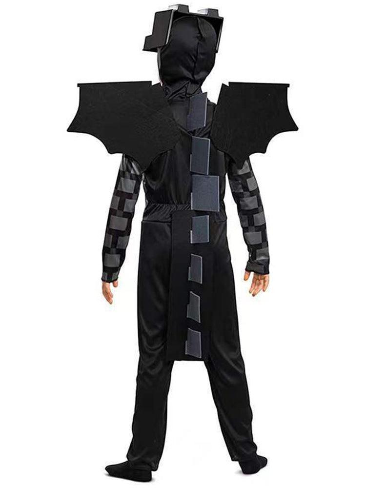 Game MC Enderman Black Outfit Ender Dragon Cosplay Costume for Kids