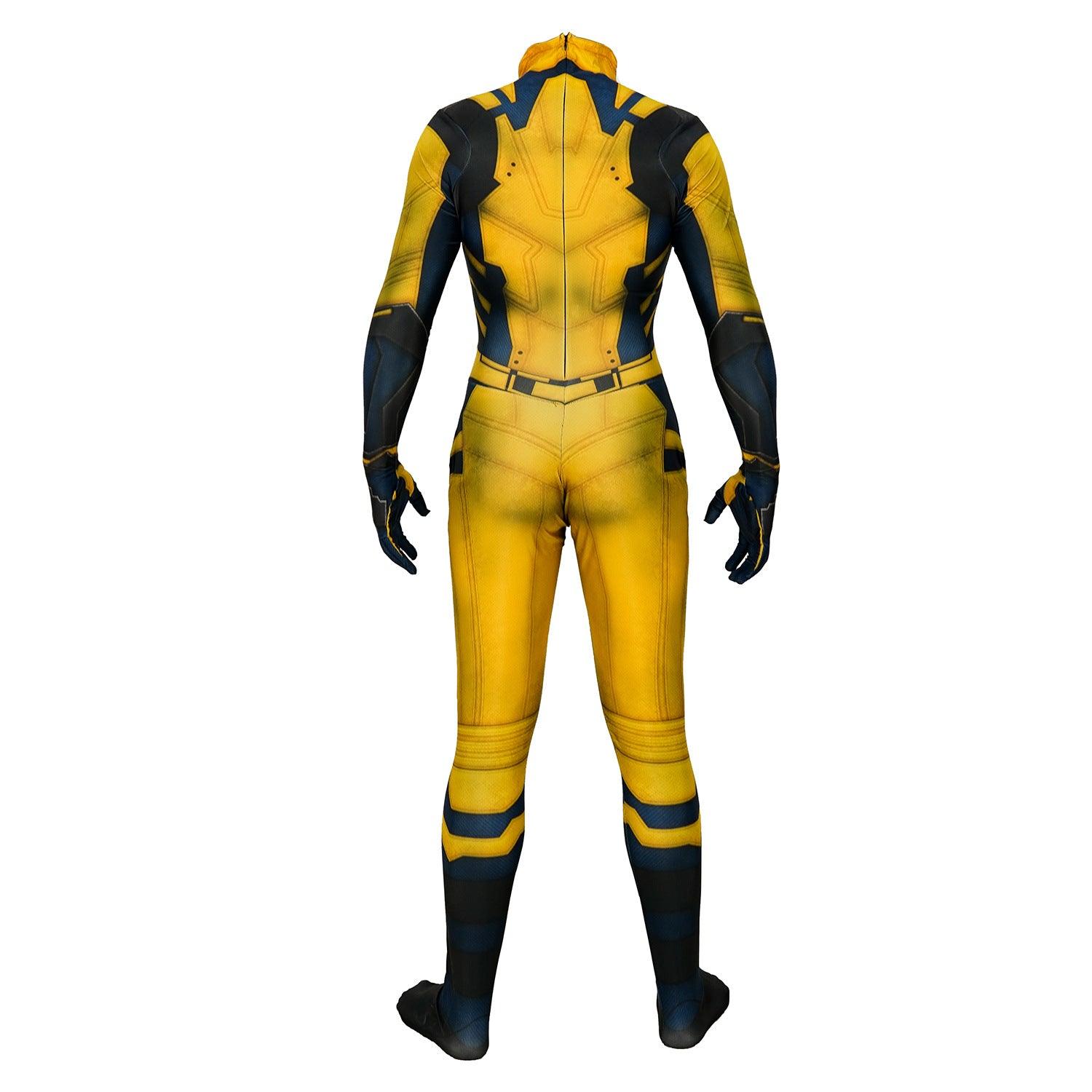 Movie Deadpool 3 Wolverine Jumpsuit Yellow Printed Cosplay Costume