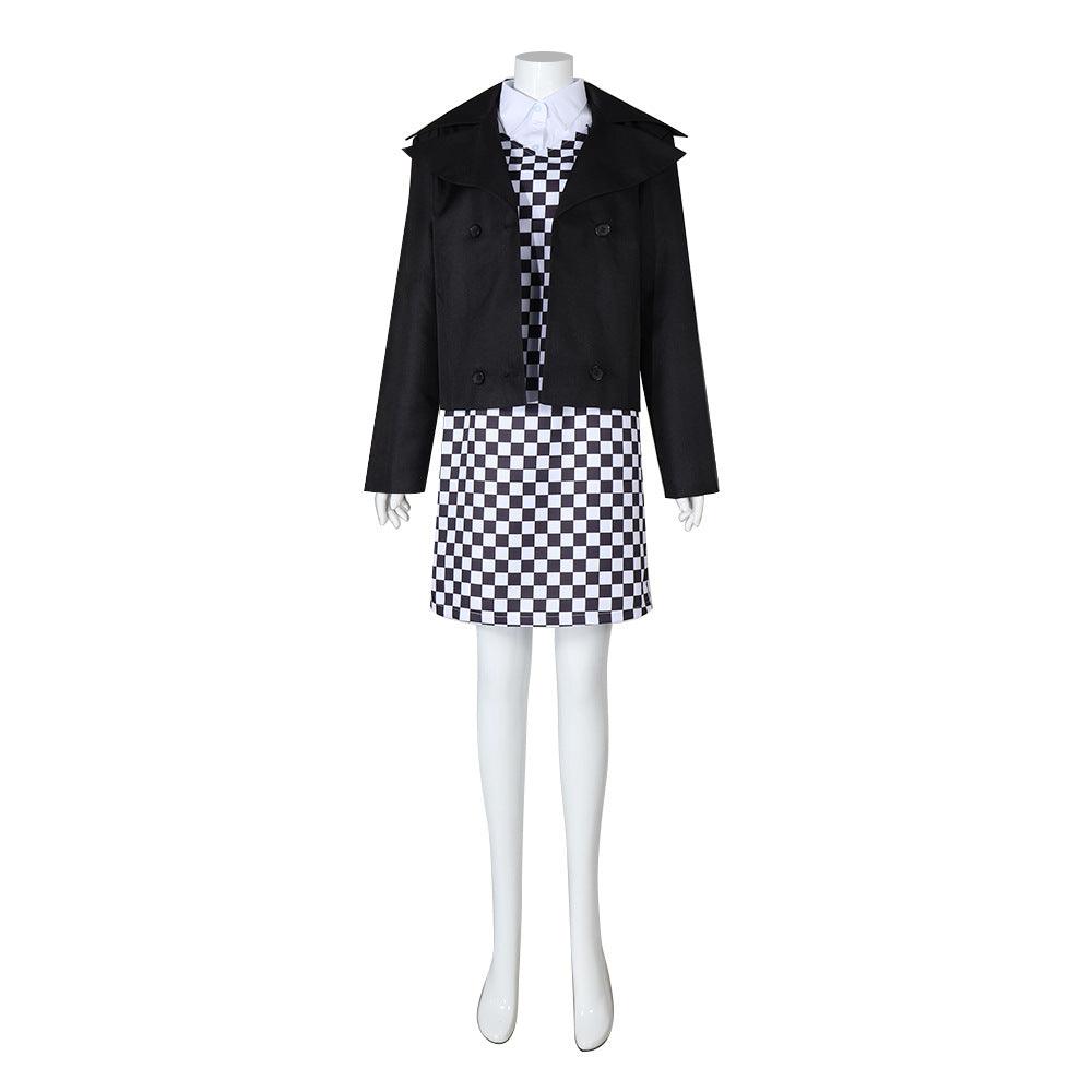 Wednesday Addams Plaid Suit Cosplay Costume Halloween Carnival Dress