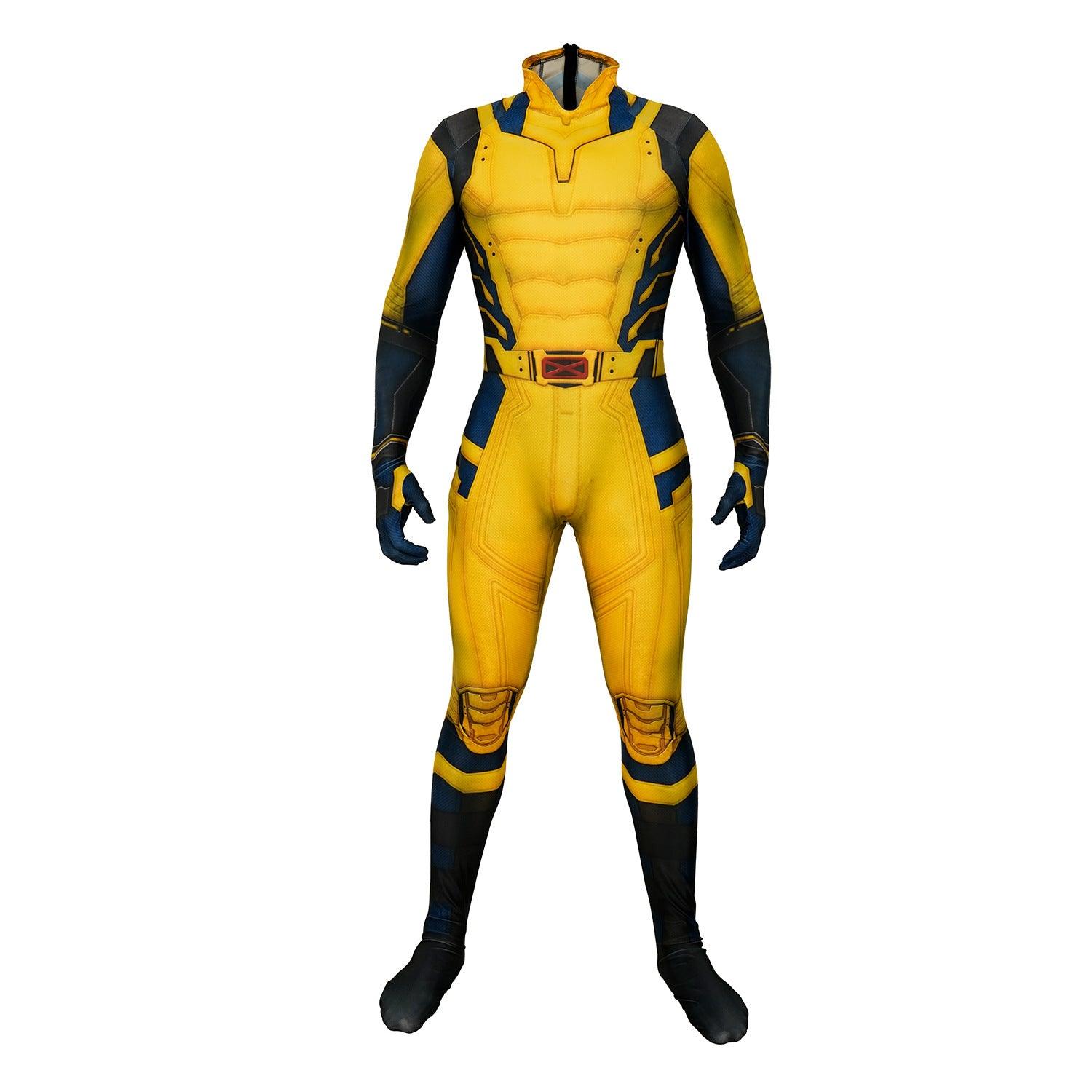 Movie Deadpool 3 Wolverine Jumpsuit Yellow Printed Cosplay Costume