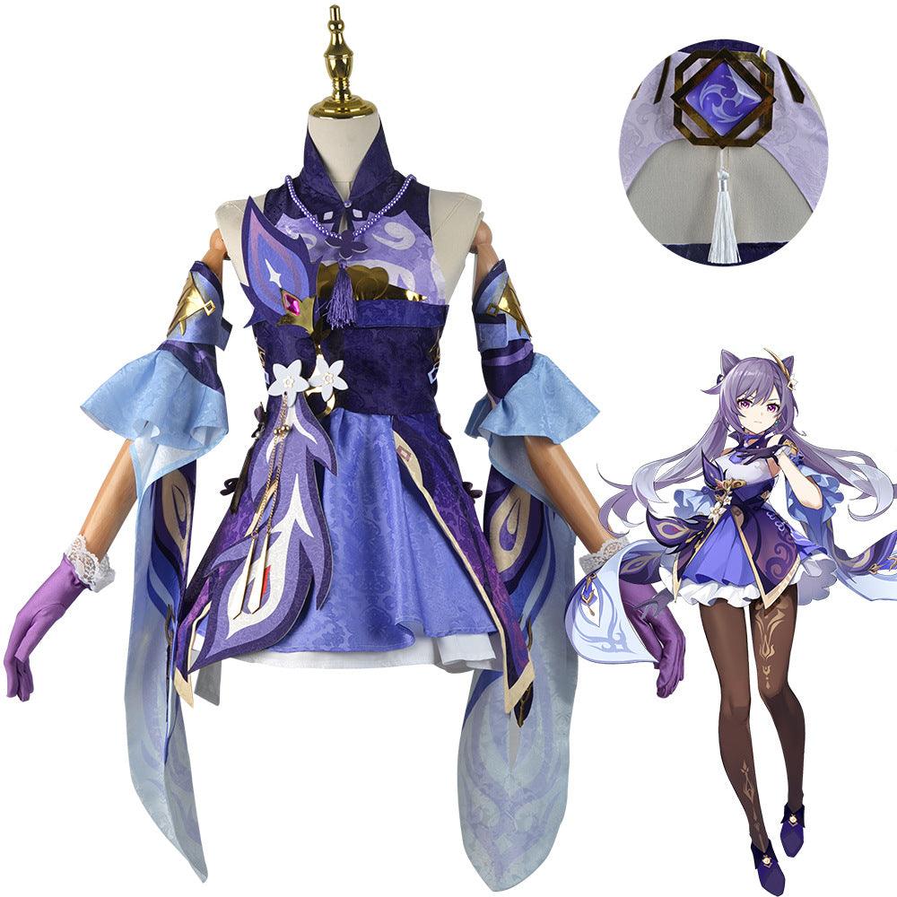 Genshin Impact Keqing Cosplay Costume Women Dress