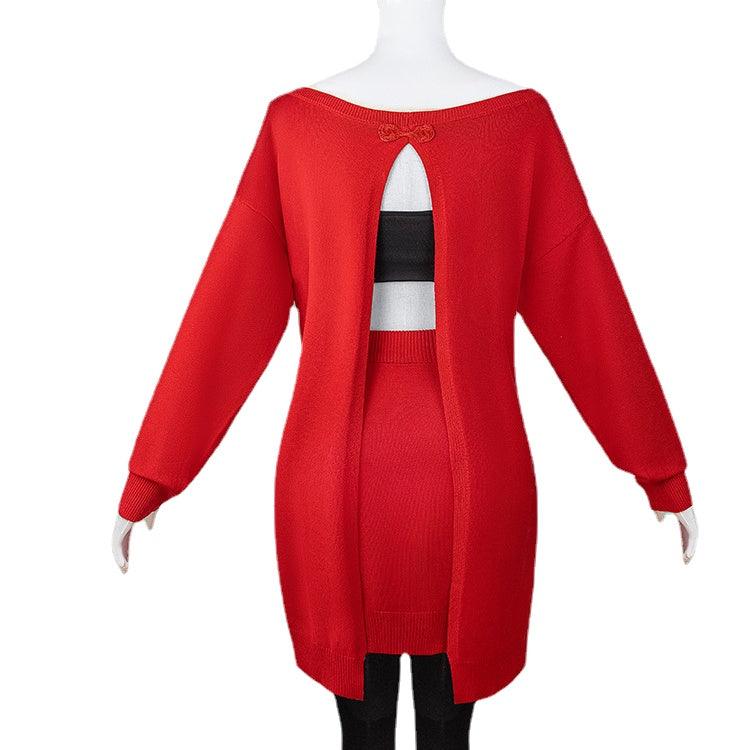 Yor Forger Red Sweater Outfits Cosplay Costume