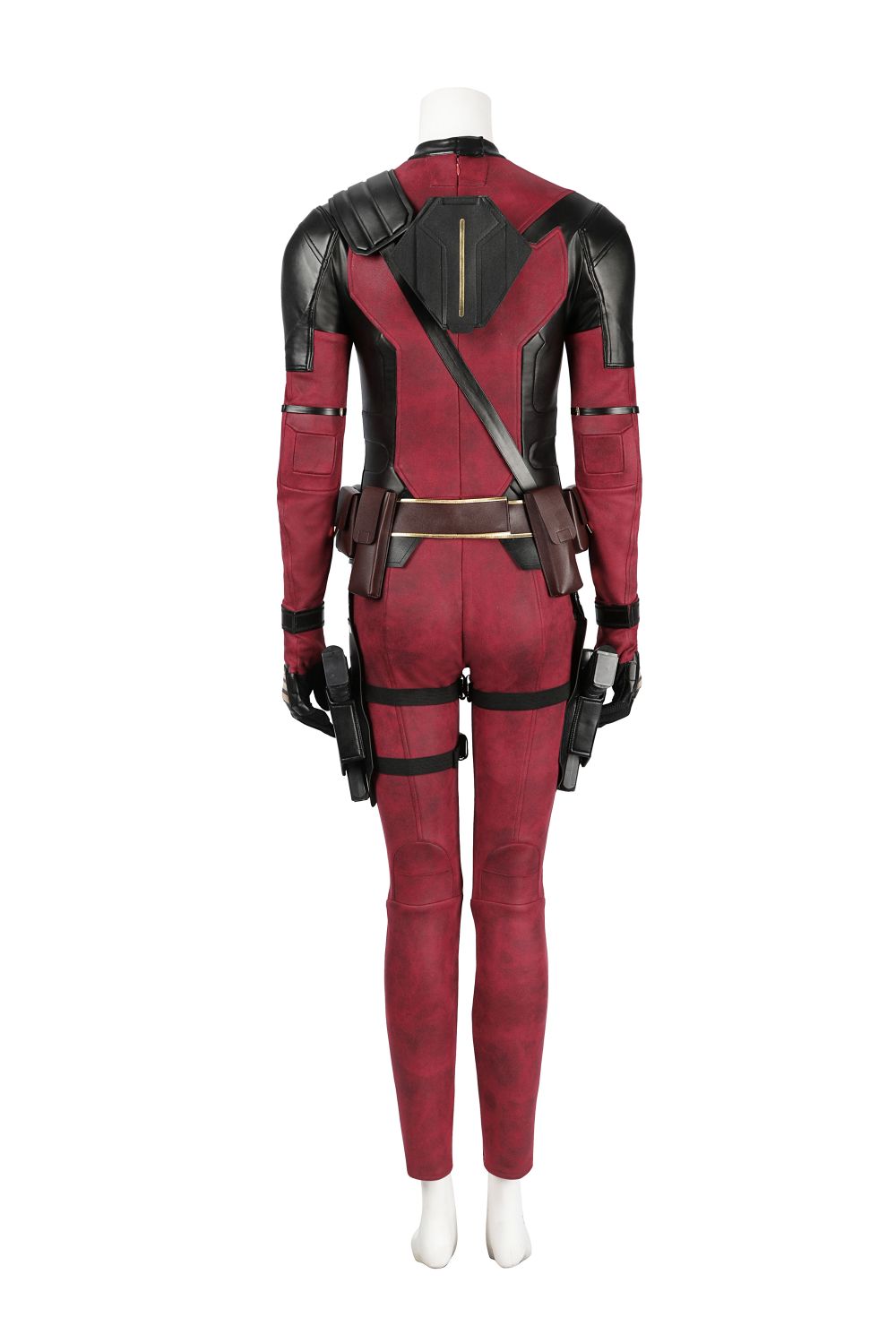 Female Deadpool 3 Wade Wilson Suede Outfit Cosplay Costume Without Weapons