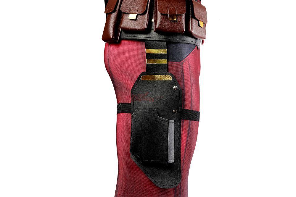 Deadpool 3 Wade Wilson Lycra Jumpsuit Outfit Halloween Cosplay Costume Bodysuit with Accessories Latex Sole