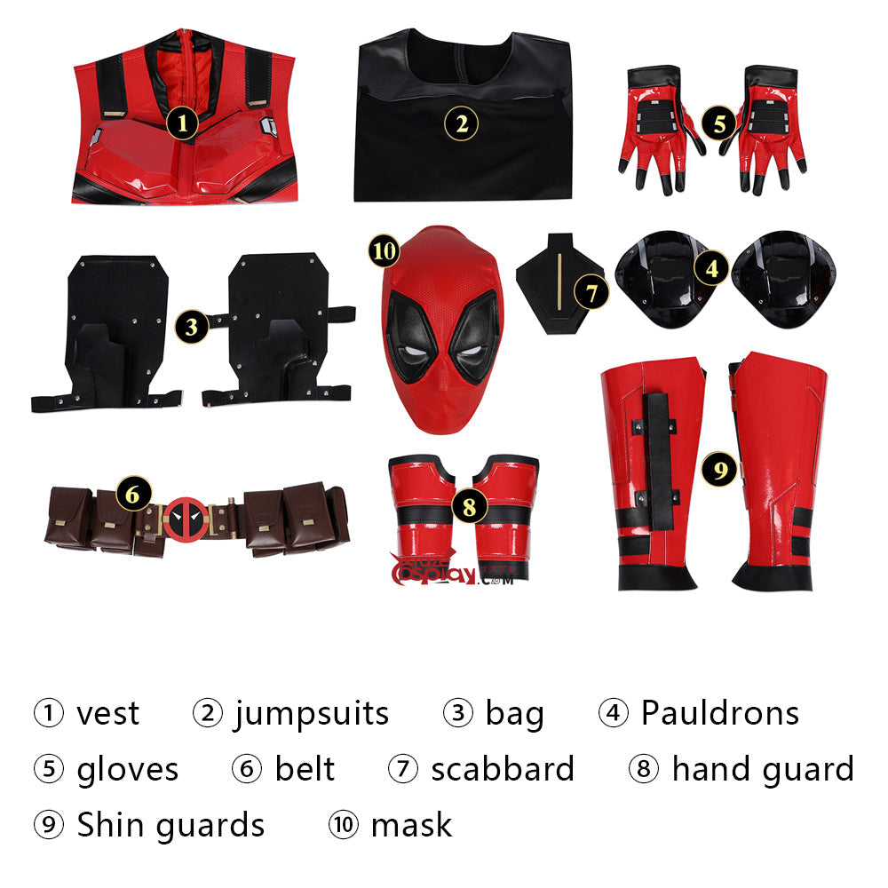 Wade Wilson Red Outfit Cosplay Costume