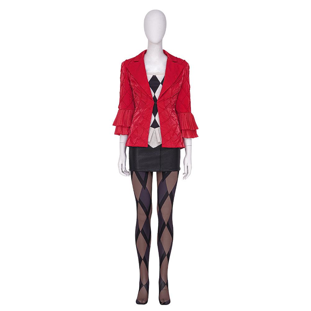 Joker 2 Harley Quinn Red Outfits Halloween Cosplay Costume