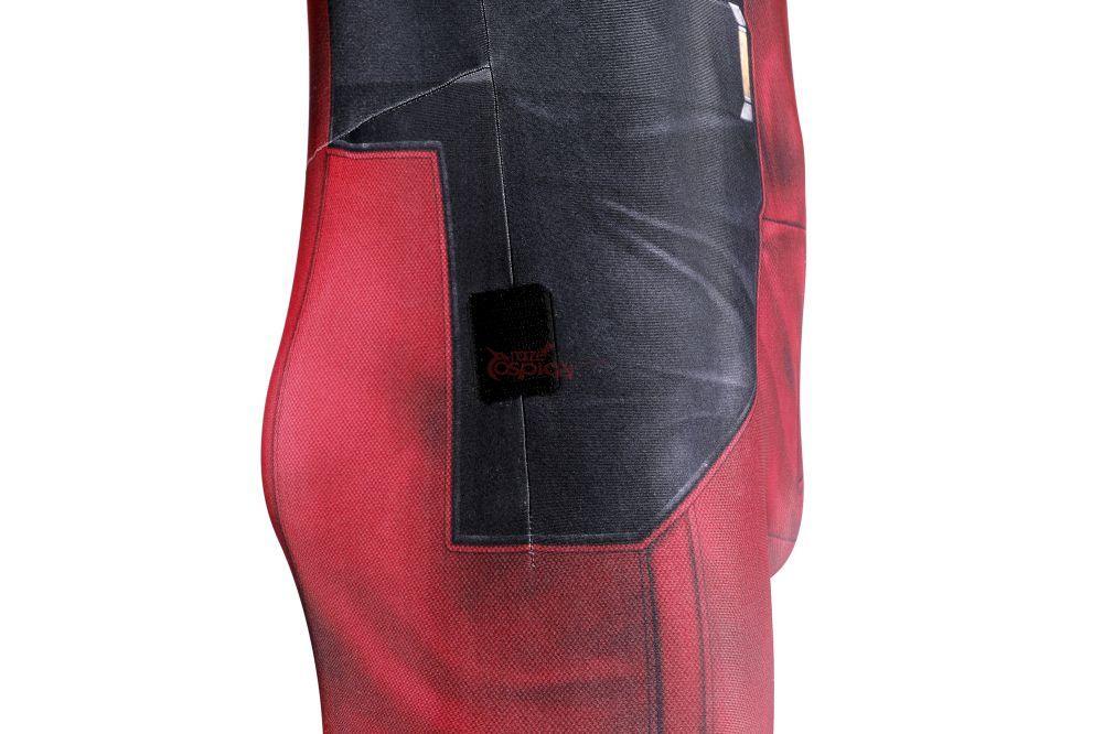 Deadpool 3 Wade Wilson Lycra Jumpsuit Outfit Halloween Cosplay Costume Bodysuit with Accessories Latex Sole