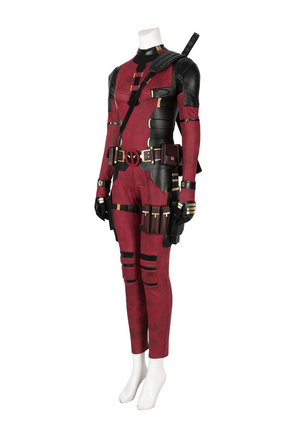 Female Deadpool 3 Wade Wilson Suede Outfit Cosplay Costume Without Weapons