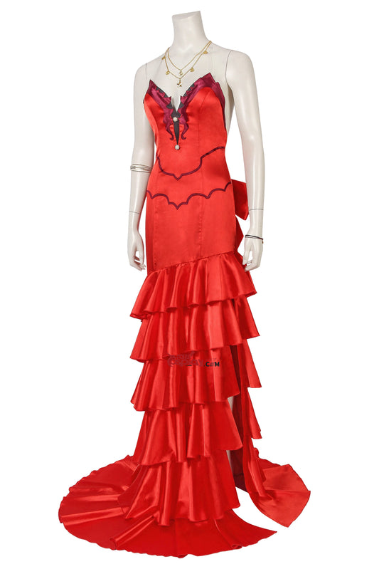 Aerith Gainsborough Red Dress Cosplay Costume