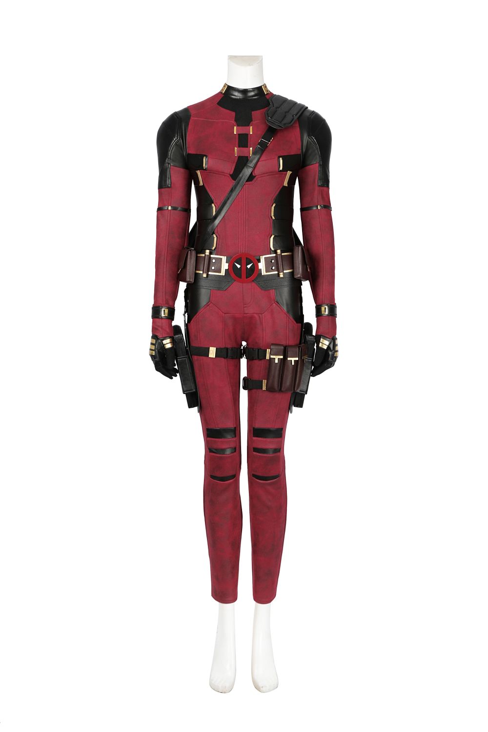 Female Deadpool 3 Wade Wilson Suede Outfit Cosplay Costume Without Weapons